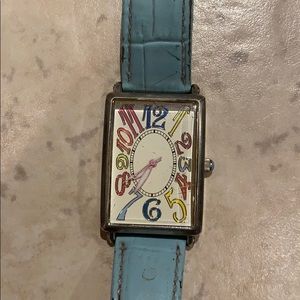 Vintage Avon blue leather watch